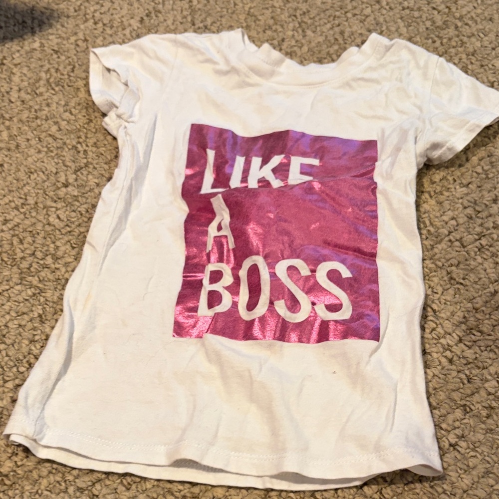 Women's White and Pink Graphic T-Shirt